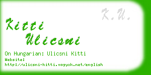 kitti ulicsni business card